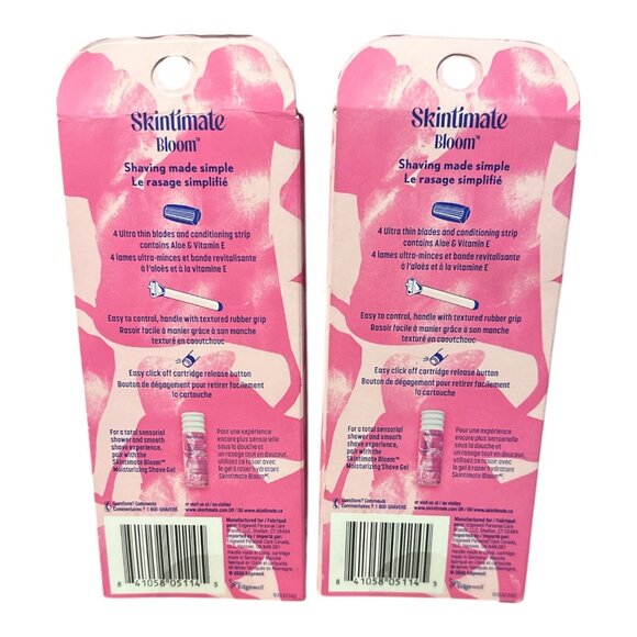 Skintimate Bloom Women’s Razors – Bundle of 2 Packs (4 Blades Each) - Picture 2 of 3